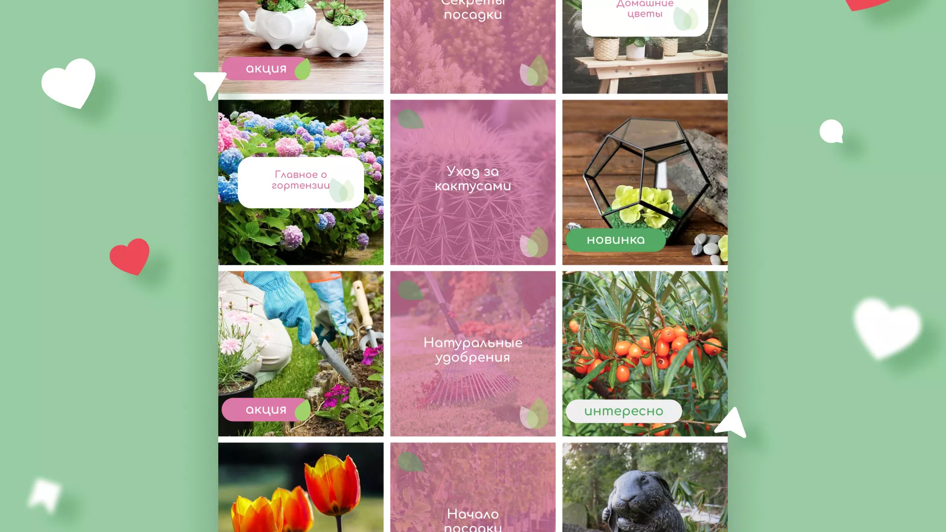 Разработка оформления профиля Instagram для магазина «Floraint» в Бологом
