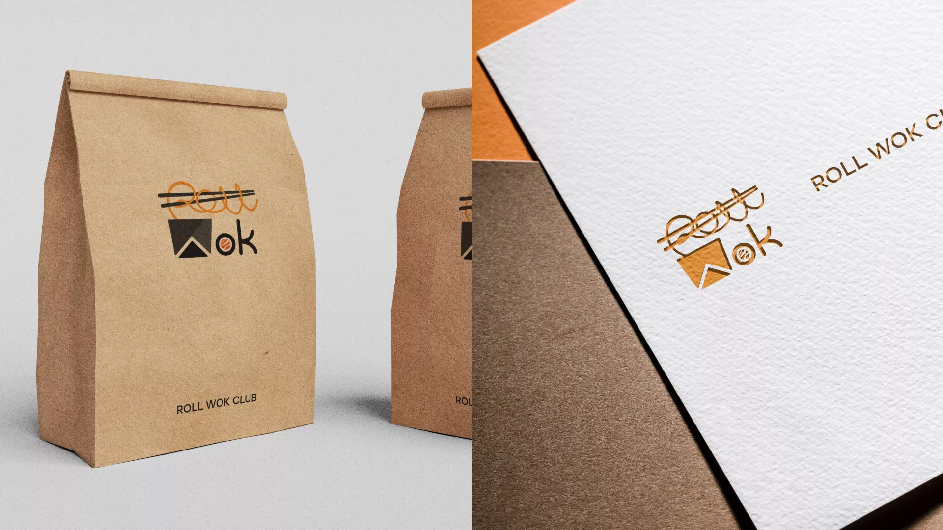 Разработка логотипа суши-бара «Roll Wok Club» в Бологом